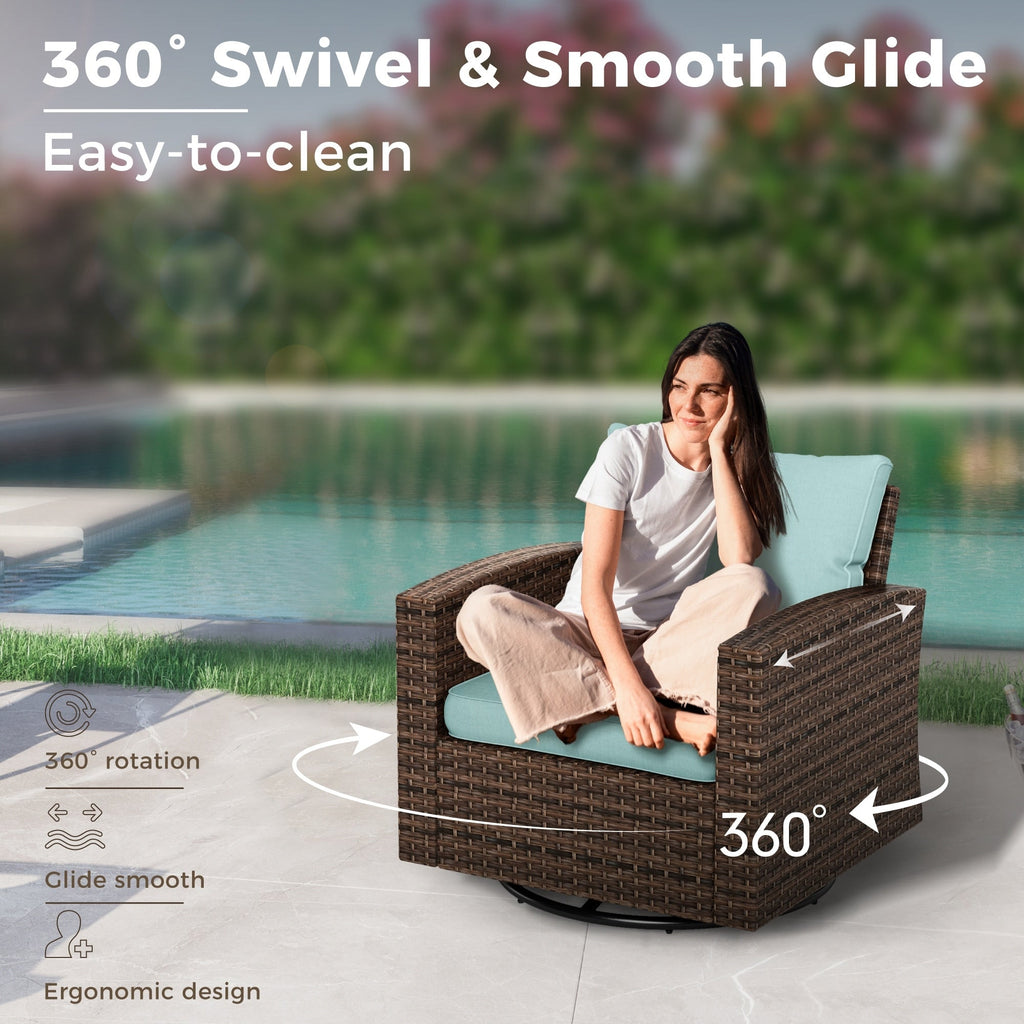 Ensemble de salon de jardin 5/9 places en rotin et osier, canapé sectionnel à assise profonde, grand canapé de conversation