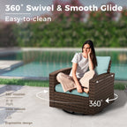 Ensemble de salon de jardin 5/9 places en rotin et osier, canapé sectionnel à assise profonde, grand canapé de conversation