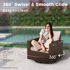 Ensemble de salon de jardin 5/9 places en rotin et osier, canapé sectionnel à assise profonde, grand canapé de conversation