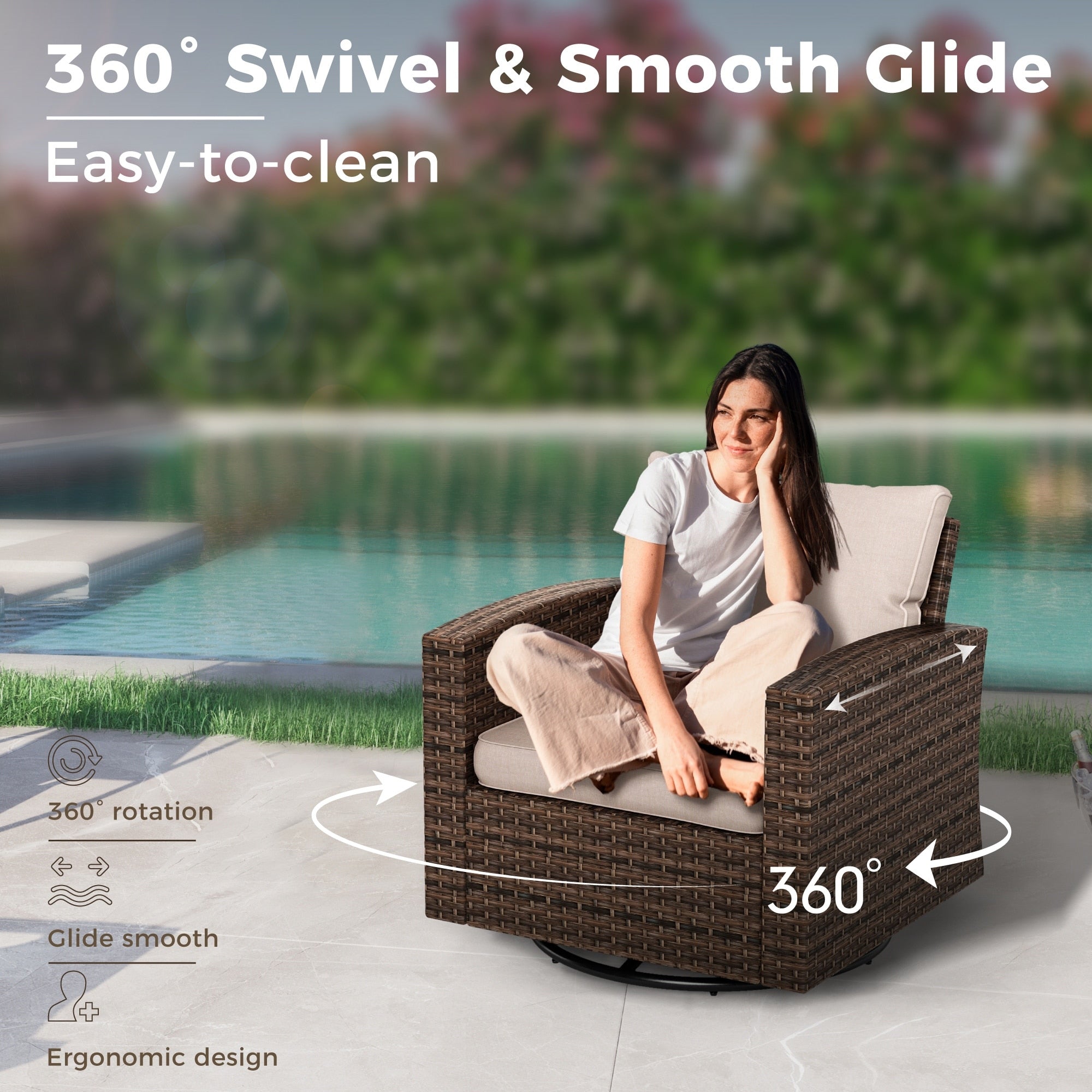 Ensemble de salon de jardin 5/9 places en rotin et osier, canapé sectionnel à assise profonde, grand canapé de conversation