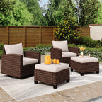 Ensemble de salon de jardin 5/9 places en rotin et osier, canapé sectionnel à assise profonde, grand canapé de conversation