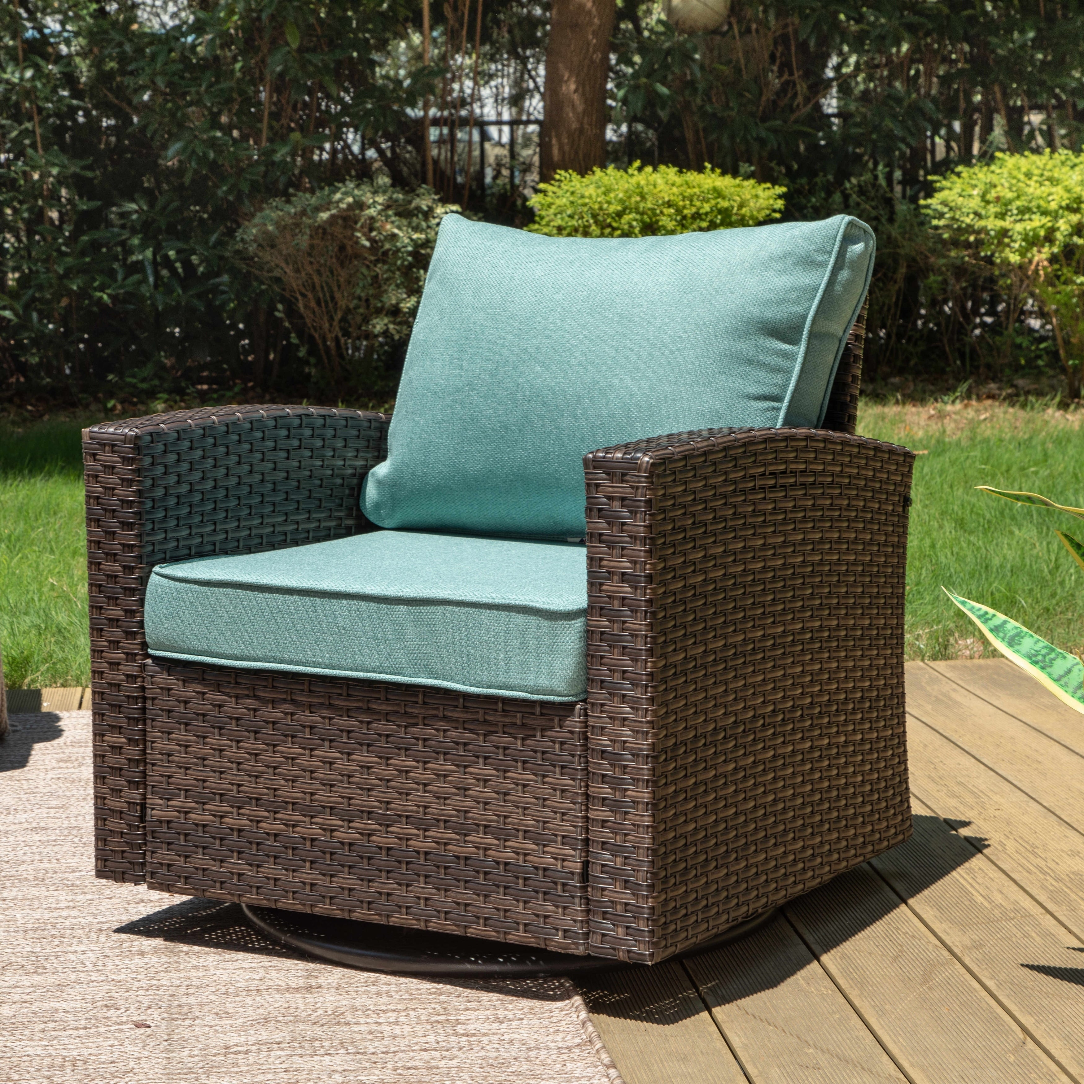 Ensemble de salon de jardin 5/9 places en rotin et osier, canapé sectionnel à assise profonde, grand canapé de conversation