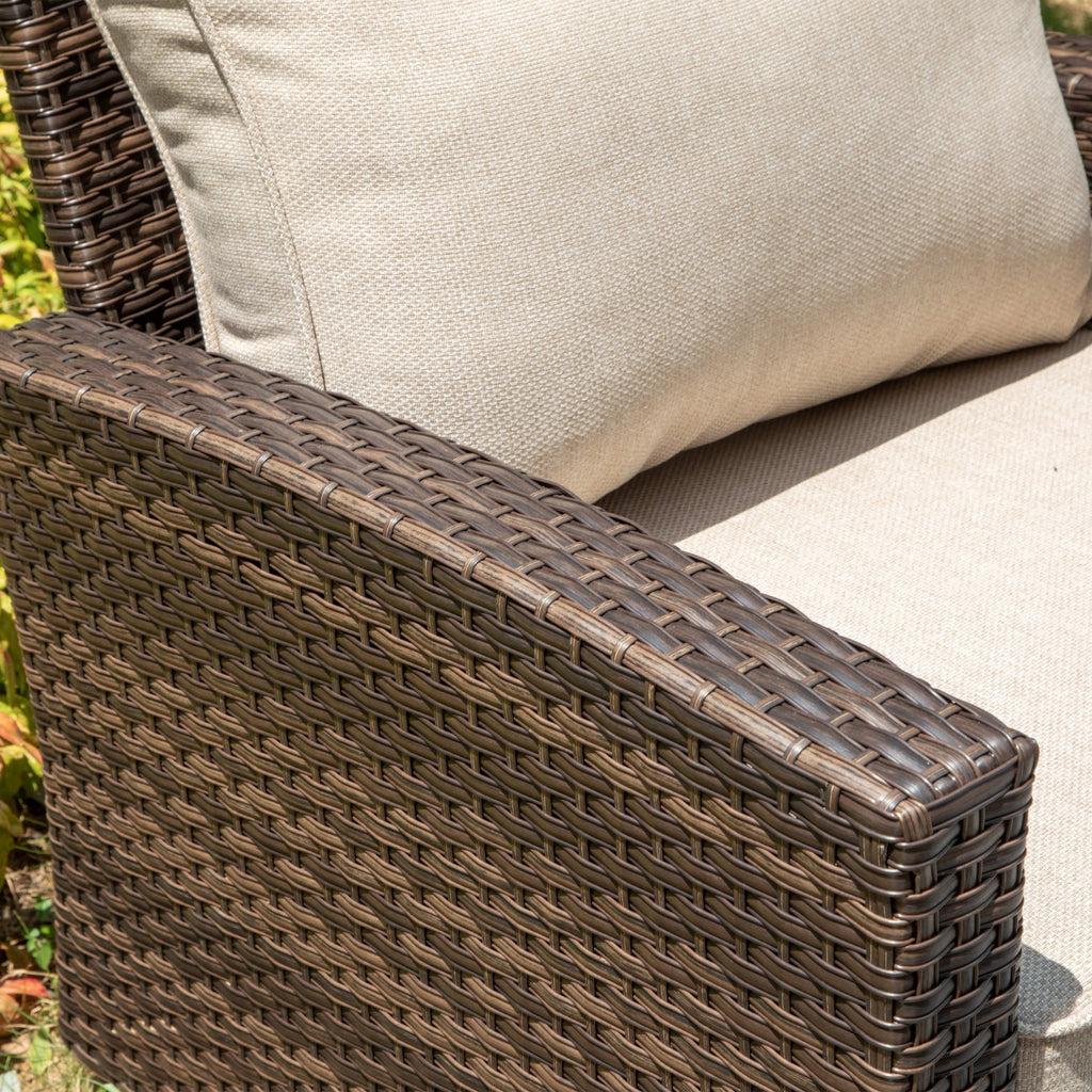 Ensemble de salon de jardin 5/9 places en rotin et osier, canapé sectionnel à assise profonde, grand canapé de conversation