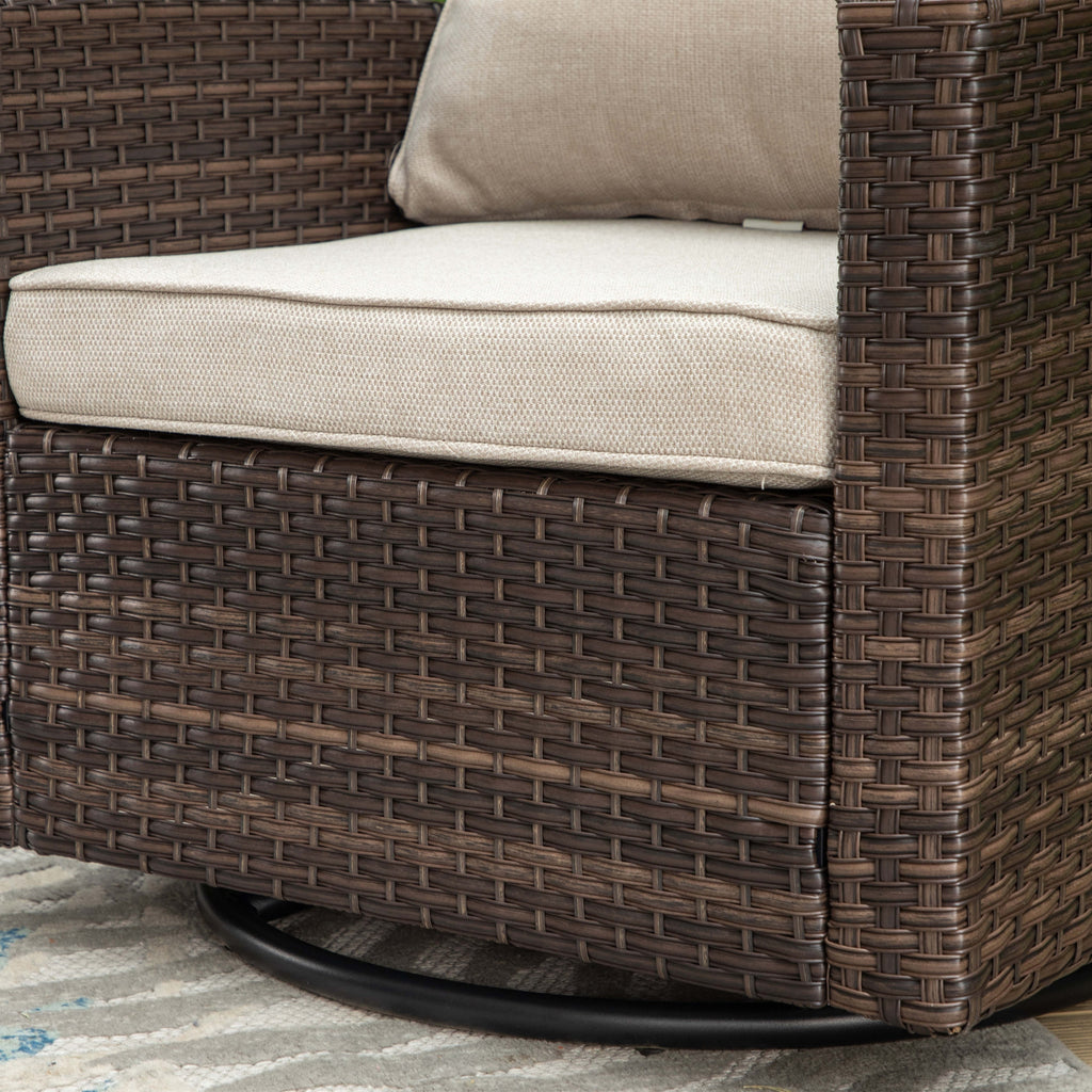 Ensemble de salon de jardin 5/9 places en rotin et osier, canapé sectionnel à assise profonde, grand canapé de conversation