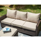 Ensemble de salon de jardin 5/9 places en rotin et osier, canapé sectionnel à assise profonde, grand canapé de conversation