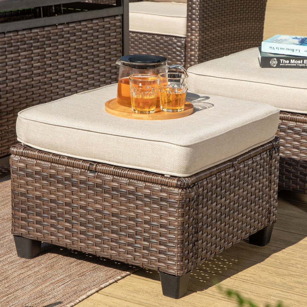 Ensemble de salon de jardin 5/9 places en rotin et osier, canapé sectionnel à assise profonde, grand canapé de conversation