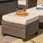 Ensemble de salon de jardin 5/9 places en rotin et osier, canapé sectionnel à assise profonde, grand canapé de conversation