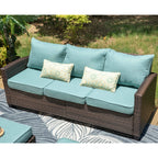 Ensemble de salon de jardin 5/9 places en rotin et osier, canapé sectionnel à assise profonde, grand canapé de conversation