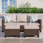 Ensemble de salon de jardin 5/9 places en rotin et osier, canapé sectionnel à assise profonde, grand canapé de conversation