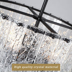 Lustre tambour rond moderne à 5 lumières, lustre semi-encastré classique, suspension pour îlot de cuisine et salle à manger