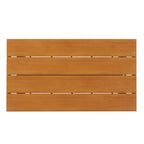 Ensemble de 5 tables et chaises de salle à manger d'extérieur, meubles de patio avec chaises en rotin synthétique et table rectangulaire en bois