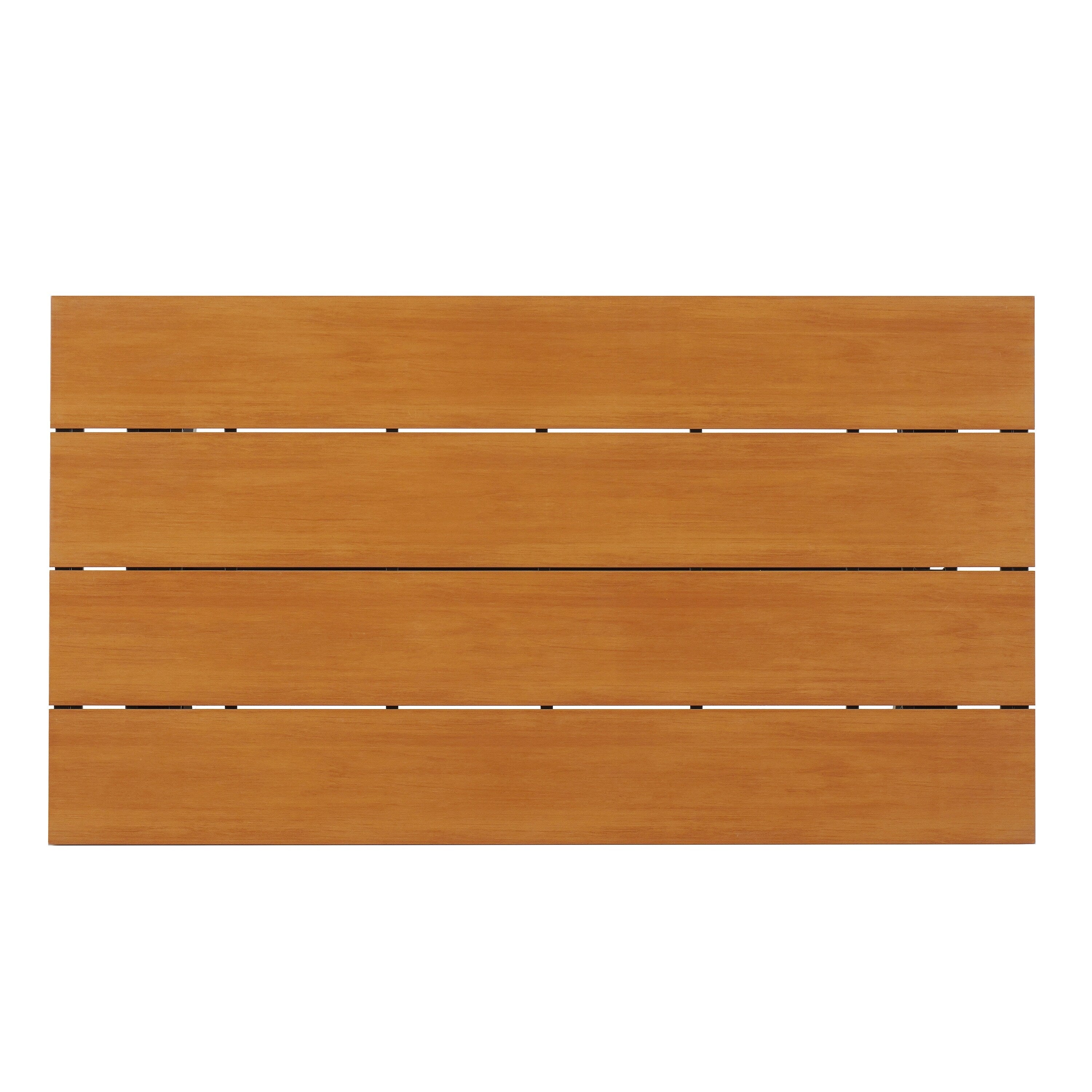 Ensemble de 5 tables et chaises de salle à manger d'extérieur, meubles de patio avec chaises en rotin synthétique et table rectangulaire en bois