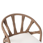 Ensemble de 5 tables et chaises de salle à manger d'extérieur, meubles de patio avec chaises en rotin synthétique et table rectangulaire en bois