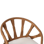 Ensemble de 5 tables et chaises de salle à manger d'extérieur, meubles de patio avec chaises en rotin synthétique et table rectangulaire en bois