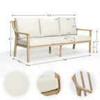 Ensemble de salon de jardin en aluminium pour 5 personnes avec chaises pivotantes, table basse et coussins