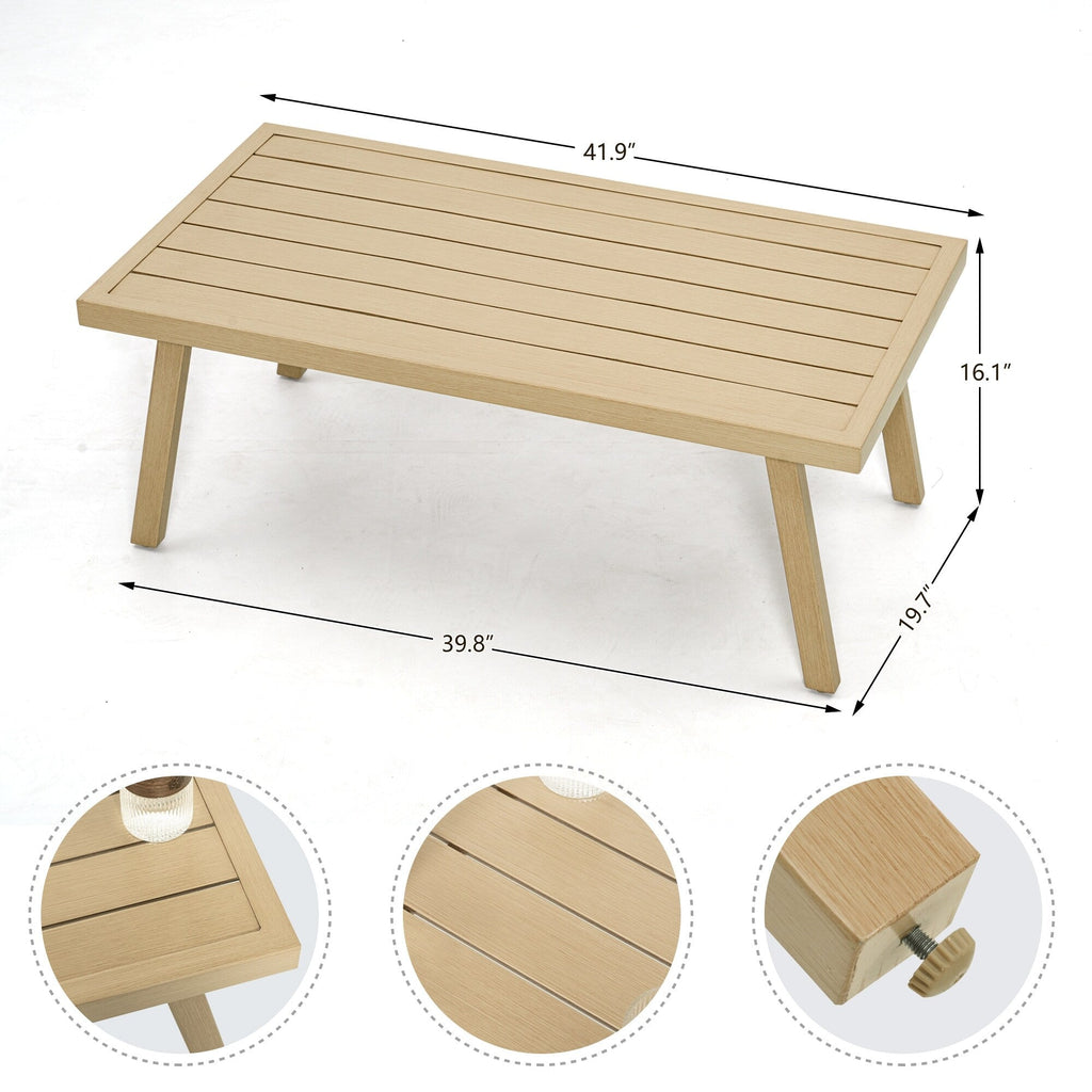 Ensemble de salon de jardin en aluminium pour 5 personnes avec chaises pivotantes, table basse et coussins