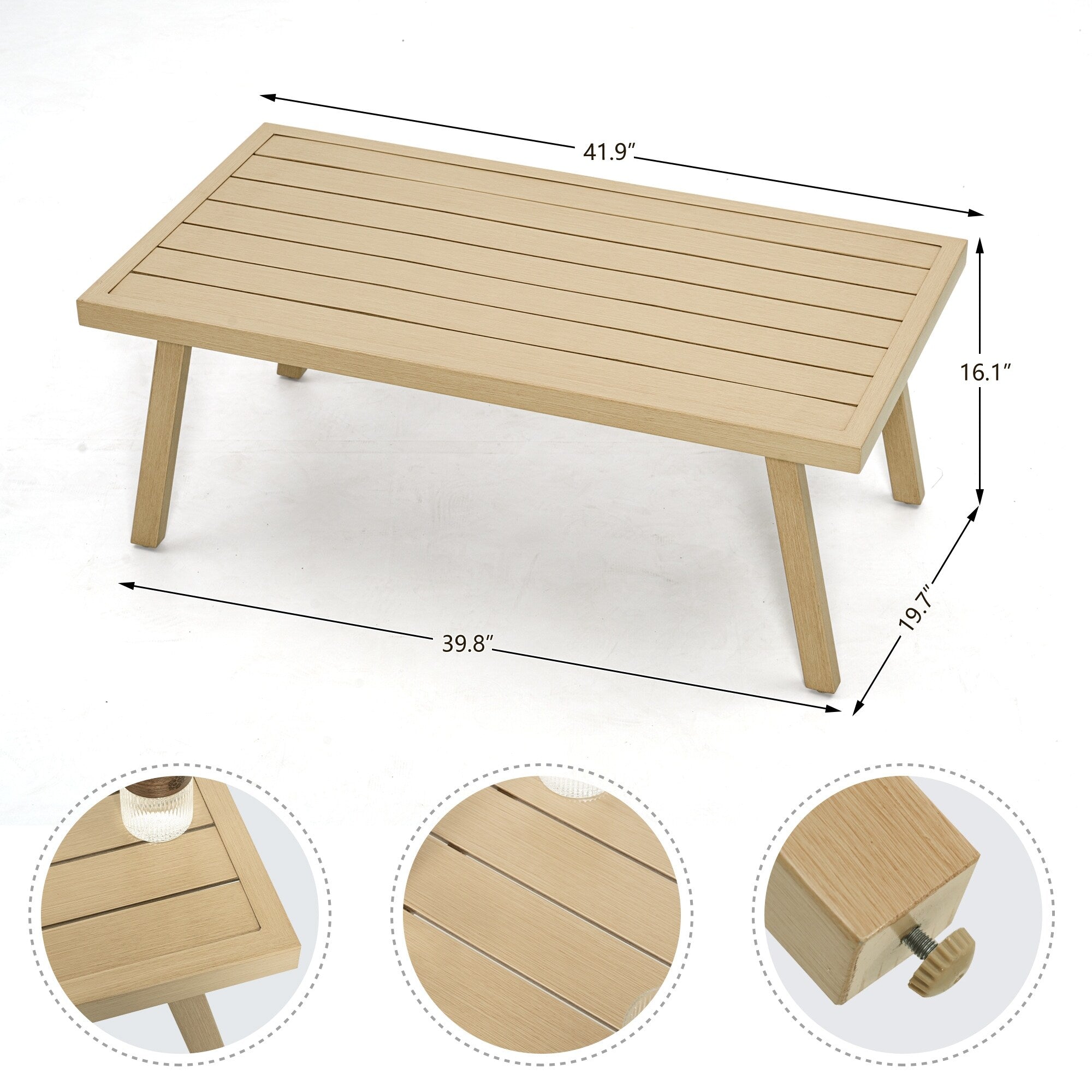Ensemble de salon de jardin en aluminium pour 5 personnes avec chaises pivotantes, table basse et coussins
