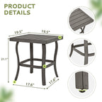 Ensemble de salon de jardin en aluminium 5 pièces avec table d'appoint, pouf et coussins gris clair