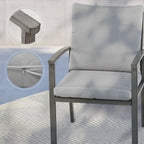 Ensemble de salle à manger de patio en aluminium 5 pièces avec 2 chaises de salle à manger pivotantes et 2 chaises de salle à manger et coussins lavables