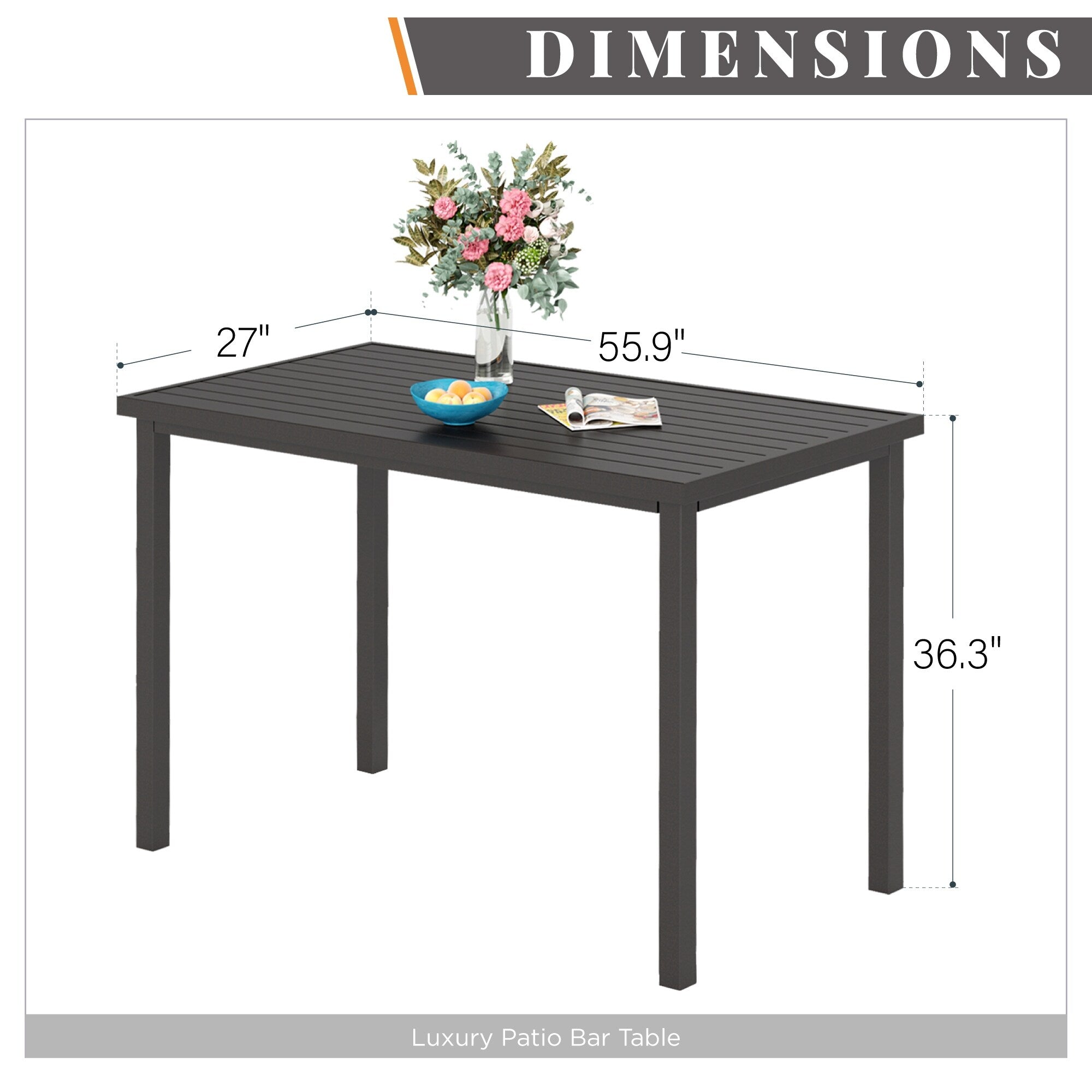 Ensemble de salle à manger de 5 pièces, 4 chaises de bar pivotantes en rotin ou 4 chaises de bar pivotantes en métal et 1 table de bar rectangulaire en métal