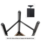 Ensemble de salle à manger de 5 pièces, 4 chaises de bar pivotantes en rotin ou 4 chaises de bar pivotantes en métal et 1 table de bar rectangulaire en métal