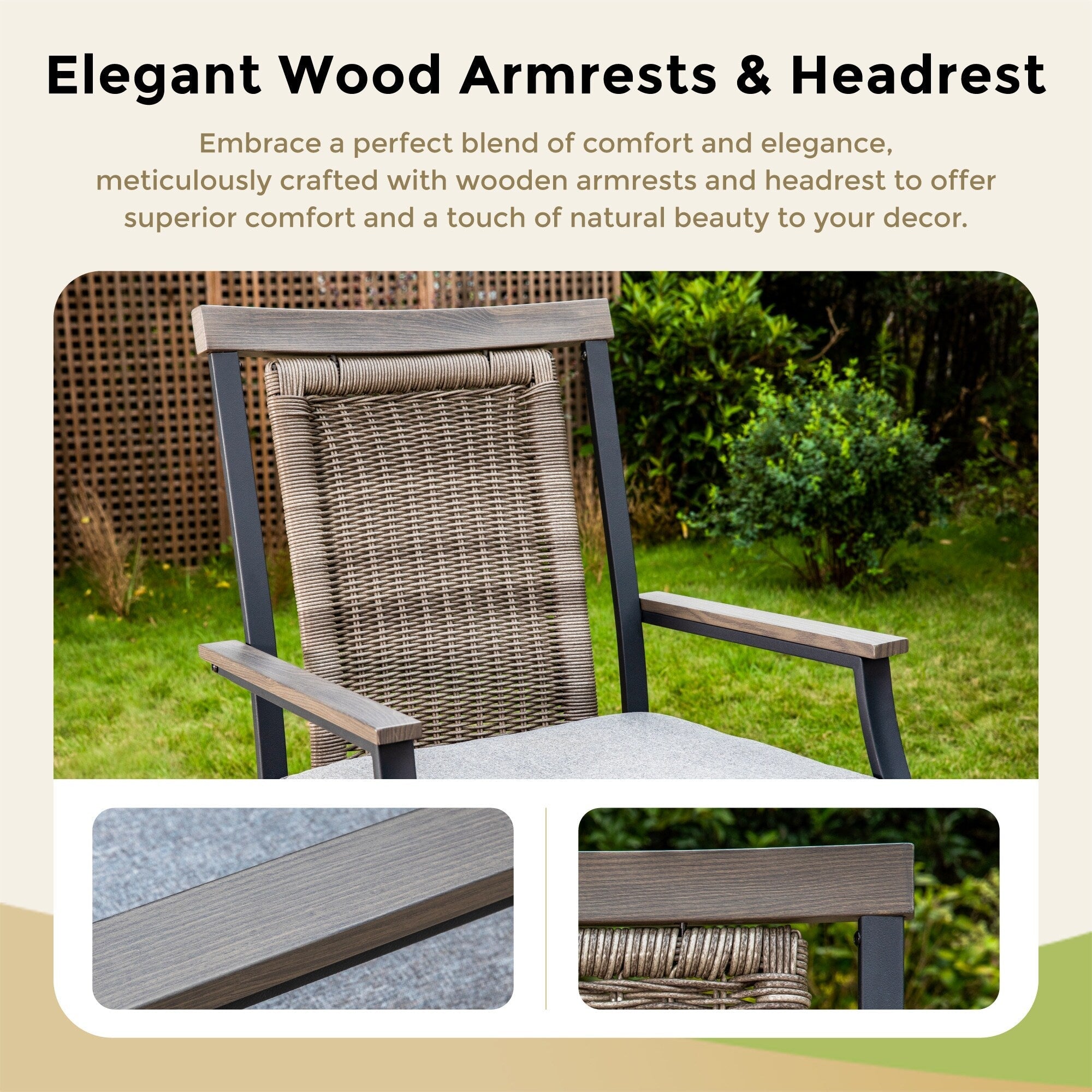 Ensemble de salle à manger de 5 pièces, 4 chaises de bar pivotantes en rotin ou 4 chaises de bar pivotantes en métal et 1 table de bar rectangulaire en métal