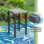 Ensemble de salle à manger de 5 pièces, 4 chaises de bar pivotantes en rotin ou 4 chaises de bar pivotantes en métal et 1 table de bar rectangulaire en métal