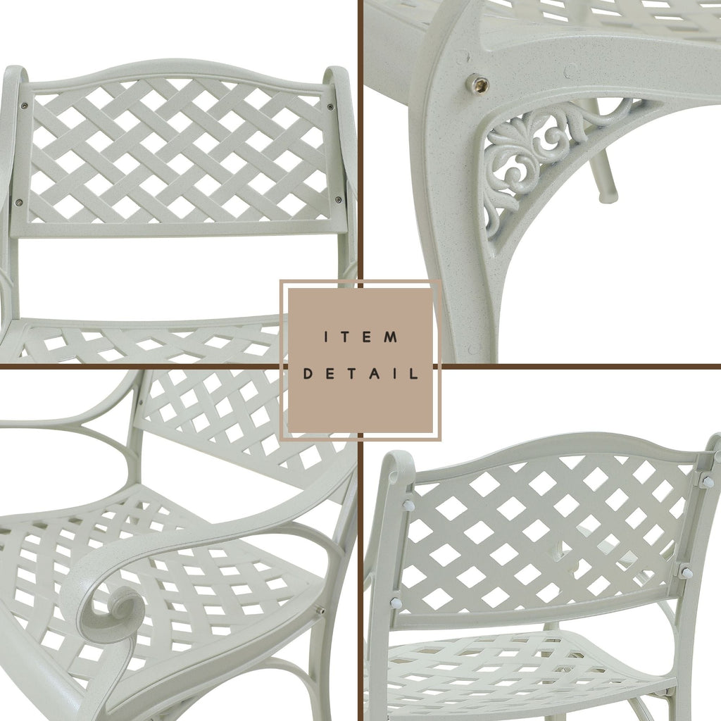 Ensemble de salle à manger de patio en aluminium moulé 5 pièces