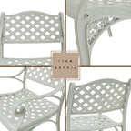 Ensemble de salle à manger de patio en aluminium moulé 5 pièces