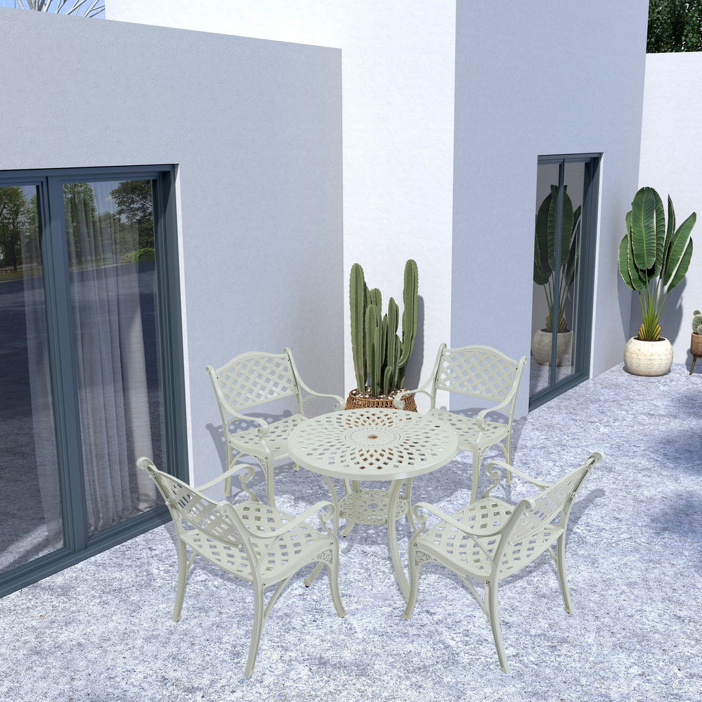 Ensemble de salle à manger de patio en aluminium moulé 5 pièces