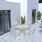 Ensemble de salle à manger de patio en aluminium moulé 5 pièces