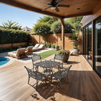 Ensemble de salle à manger de patio en aluminium moulé 5 pièces