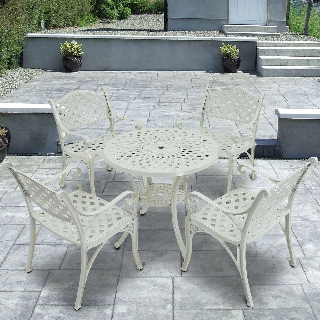 Ensemble de salle à manger de patio en aluminium moulé 5 pièces
