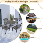 Ensemble de salle à manger de patio en aluminium moulé 5 pièces