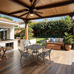 Ensemble de salle à manger de patio en aluminium moulé 5 pièces