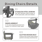 Ensemble de salle à manger de jardin 5 pièces en PEHD, ensemble de meubles de salle à manger d'extérieur avec 4 chaises, table et chaises de jardin
