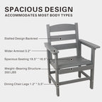 Ensemble de salle à manger de jardin 5 pièces en PEHD, ensemble de meubles de salle à manger d'extérieur avec 4 chaises, table et chaises de jardin