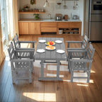 Ensemble de salle à manger de jardin 5 pièces en PEHD, ensemble de meubles de salle à manger d'extérieur avec 4 chaises, table et chaises de jardin