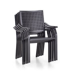 Ensemble de salle à manger de patio en métal avec revêtement électronique, 5 pièces