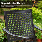 Ensemble de salle à manger de patio en métal avec revêtement électronique, 5 pièces