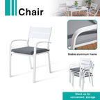 Ensemble de salle à manger d'extérieur en aluminium 5 pièces