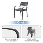 Ensemble de salle à manger d'extérieur en aluminium 5 pièces