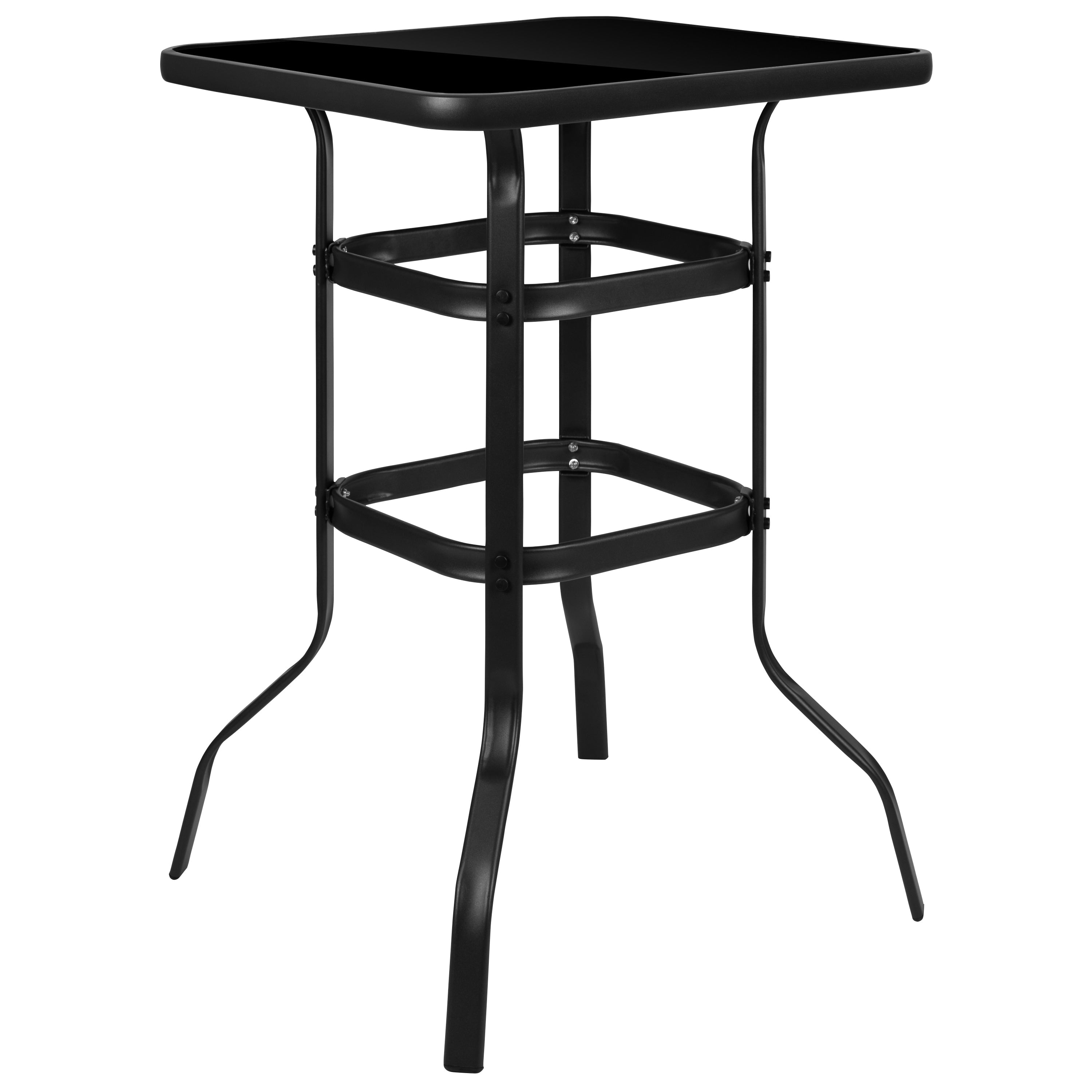 Ensemble de 5 tables de bar en verre pour extérieur avec 4 tabourets de bar