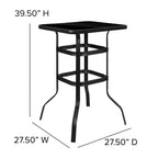 Ensemble de 5 tables de bar en verre pour extérieur avec 4 tabourets de bar