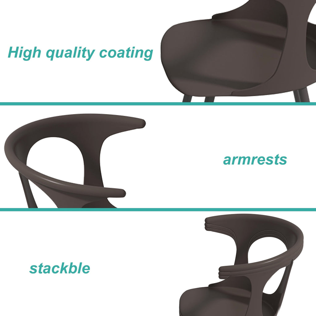 Ensemble de salle à manger d'extérieur en métal 5 pièces