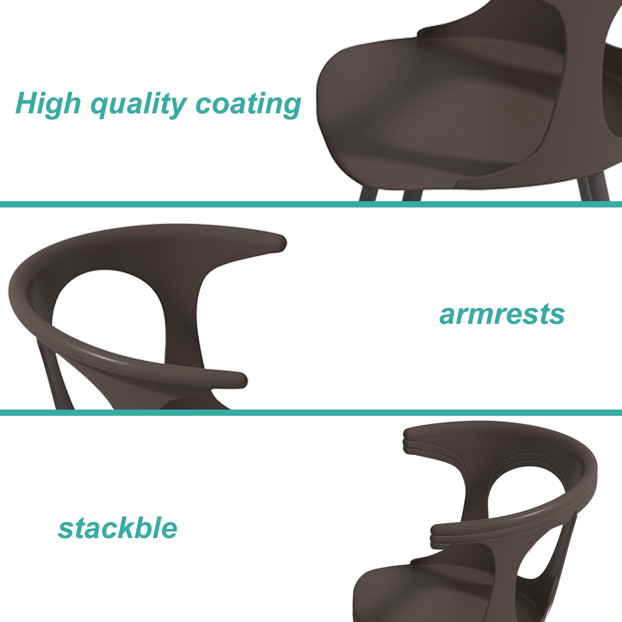 Ensemble de salle à manger d'extérieur en métal 5 pièces