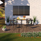 Ensemble de salle à manger d'extérieur en métal 5 pièces