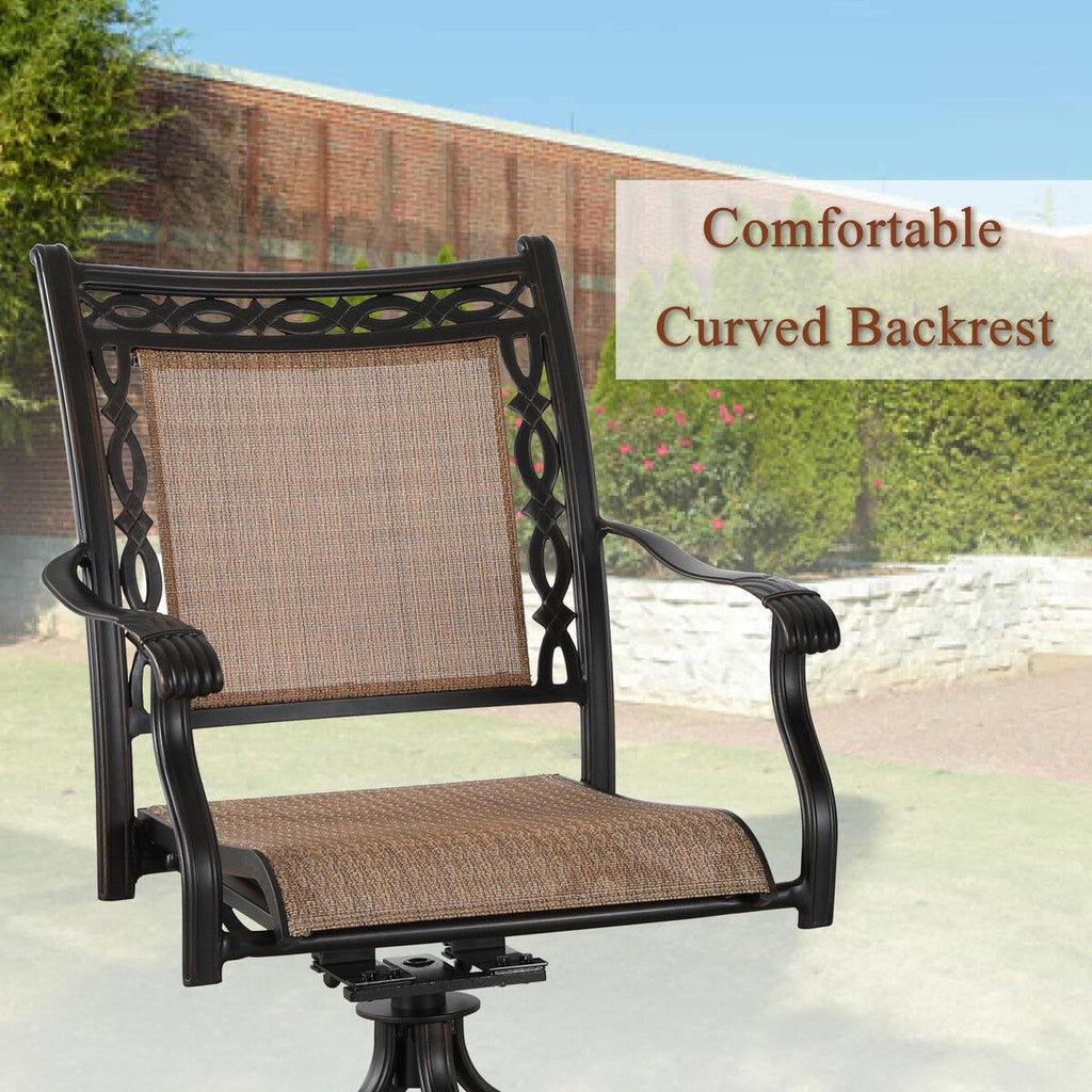 Ensemble de salle à manger d'extérieur 5 pièces en aluminium moulé pour patio