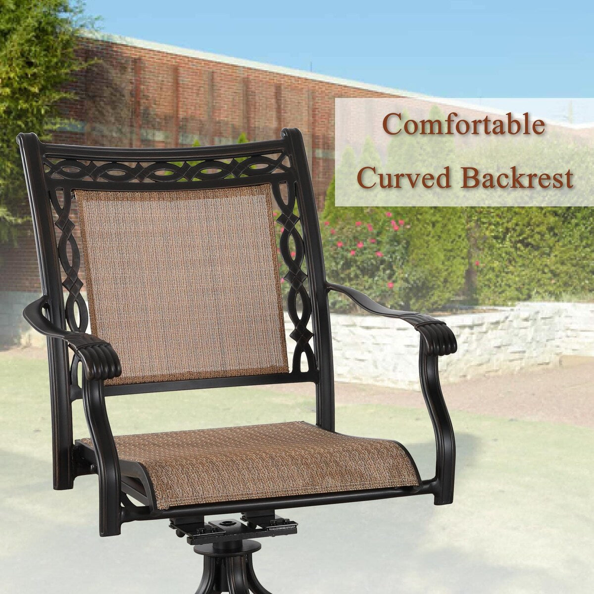 Ensemble de salle à manger d'extérieur 5 pièces en aluminium moulé pour patio