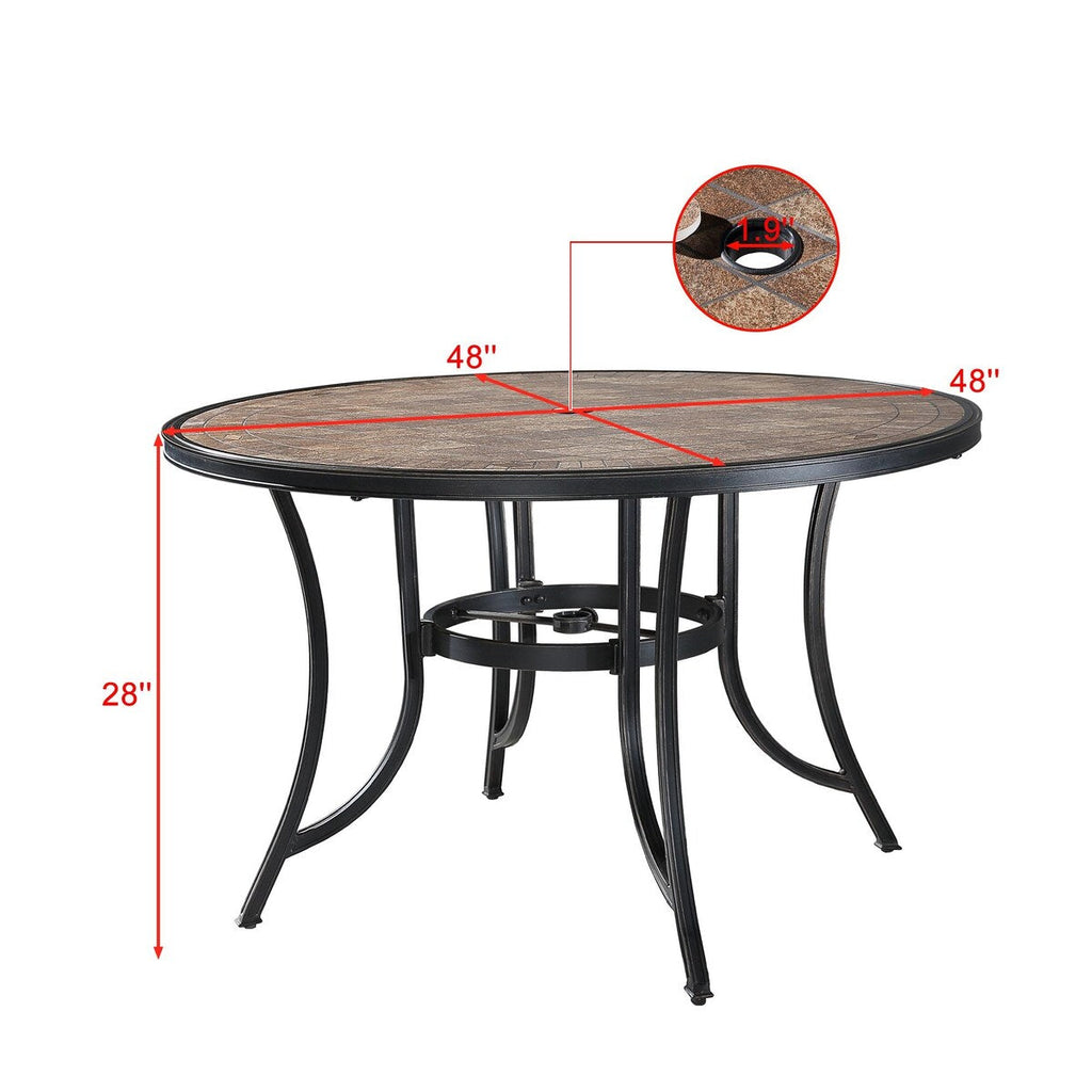 Ensemble de salle à manger d'extérieur 5 pièces en aluminium moulé pour patio